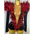 STARBURST Velvet Mesh Illusion Bodysuit-bodysuit-SAINT CHIC