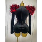 STARBURST Velvet Mesh Illusion Bodysuit-bodysuit-SAINT CHIC