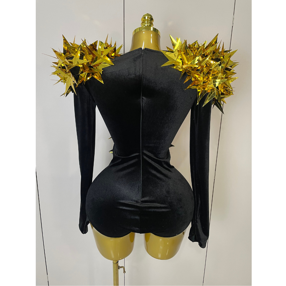 STARBURST Velvet Mesh Illusion Bodysuit-bodysuit-SAINT CHIC