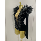 STARBURST Velvet Mesh Illusion Bodysuit-bodysuit-SAINT CHIC