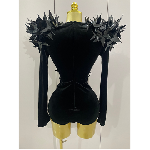 STARBURST Velvet Mesh Illusion Bodysuit