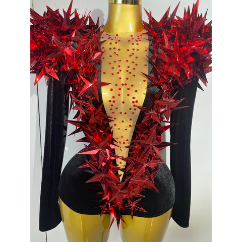 STARBURST Velvet Mesh Illusion Bodysuit