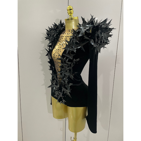 STARBURST Velvet Mesh Illusion Bodysuit