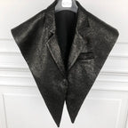 STRUCTURED Leather Shawl Collar-outerwear-SAINT CHIC