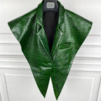 STRUCTURED Leather Shawl Collar-outerwear-SAINT CHIC