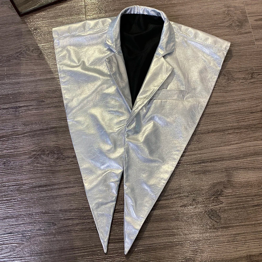 STRUCTURED Leather Shawl Collar-outerwear-SAINT CHIC