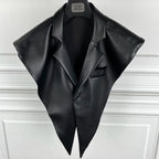 STRUCTURED Leather Shawl Collar-outerwear-SAINT CHIC