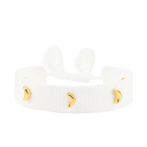 TABITHE Woven Bracelet – Adjustable Cotton Charm with Star & Moon Studs