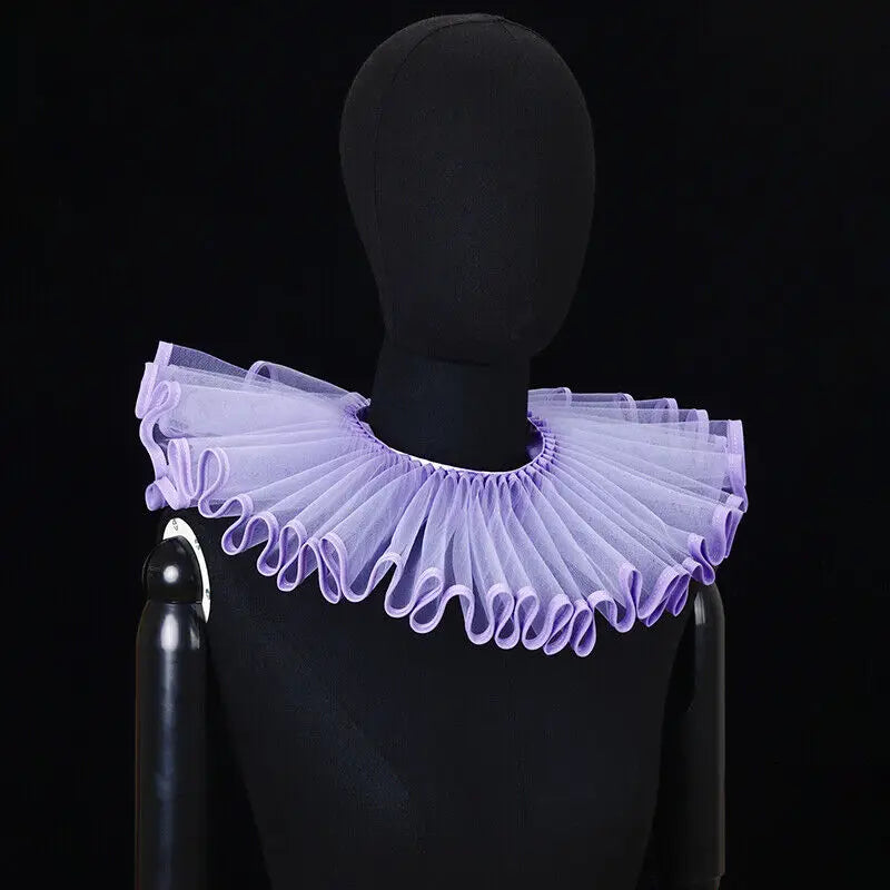 PLEAT DRAMA Mesh Ruffle Collar