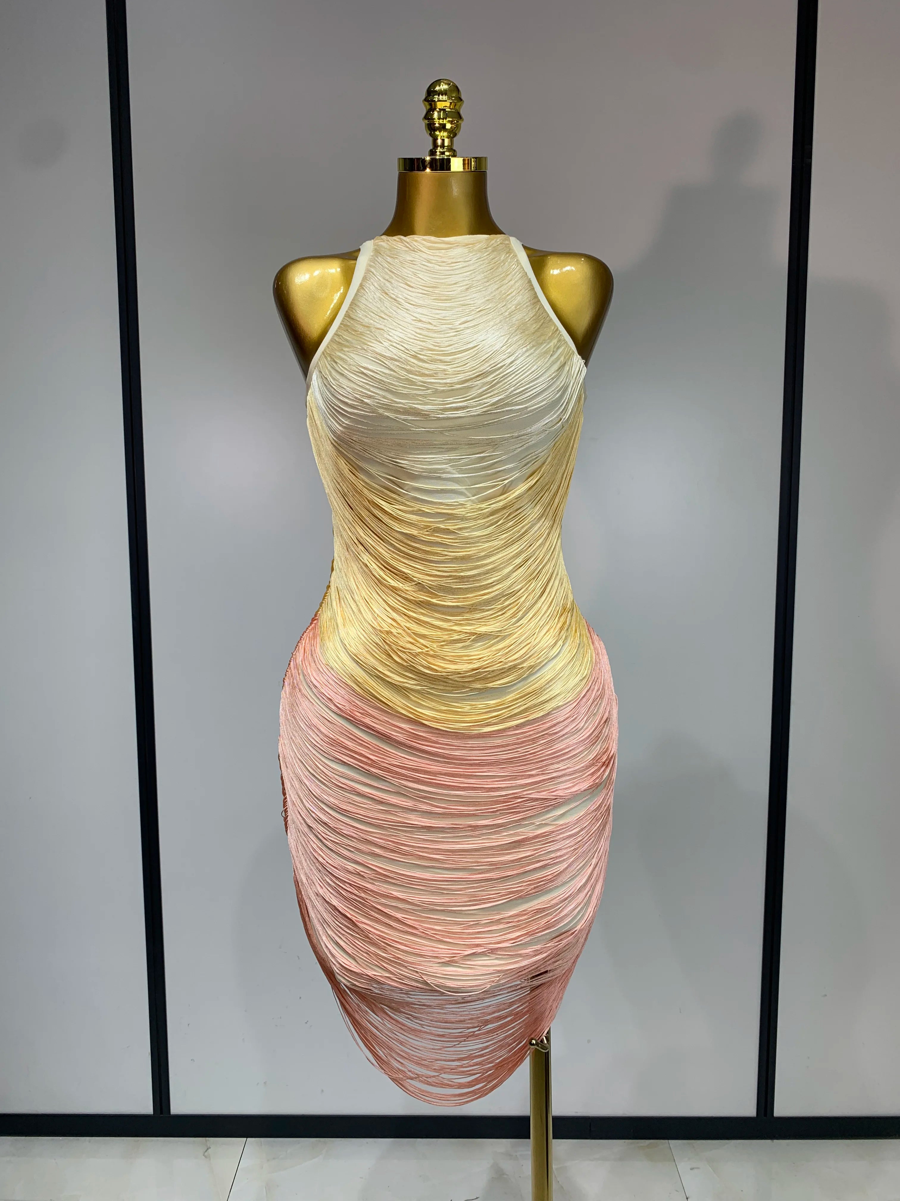 OMBRE Tassel Bandage Dress