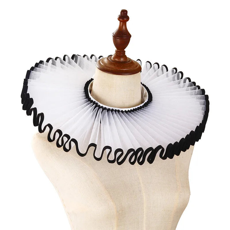 PLEAT DRAMA Mesh Ruffle Collar