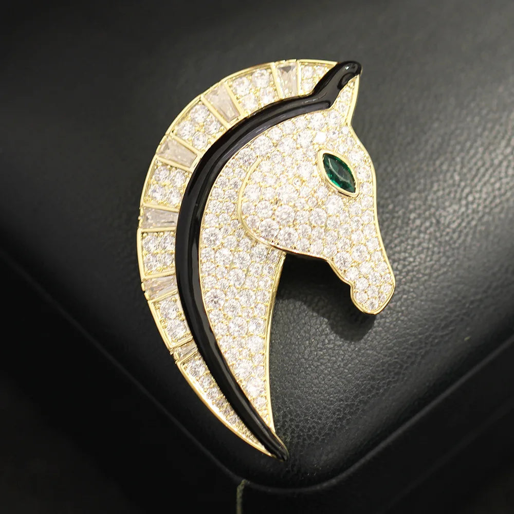 EQUUS Horse Head Brooch