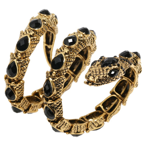 SERPENT Coil Crystal Arm Cuff