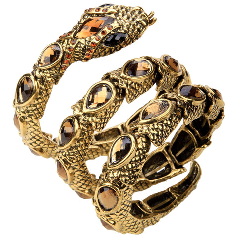 SERPENT Coil Crystal Arm Cuff