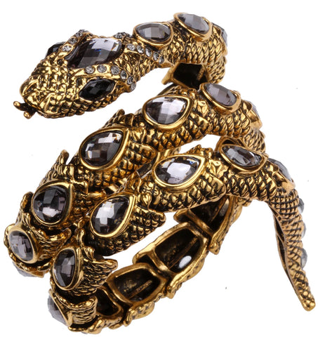 SERPENT Coil Crystal Arm Cuff