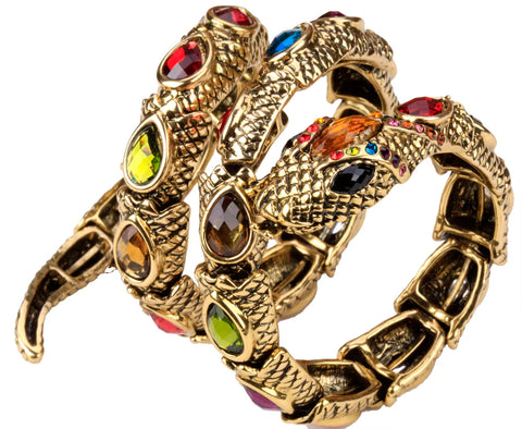 SERPENT Coil Crystal Arm Cuff