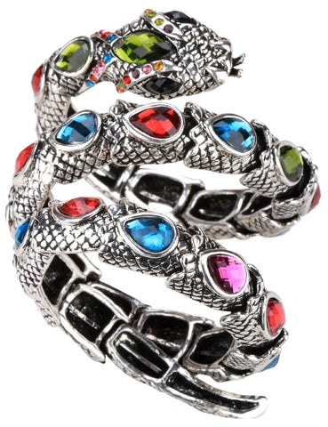 SERPENT Coil Crystal Arm Cuff
