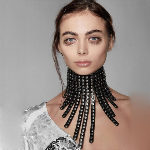 Western Fashion necklace STUD Fringe Choker