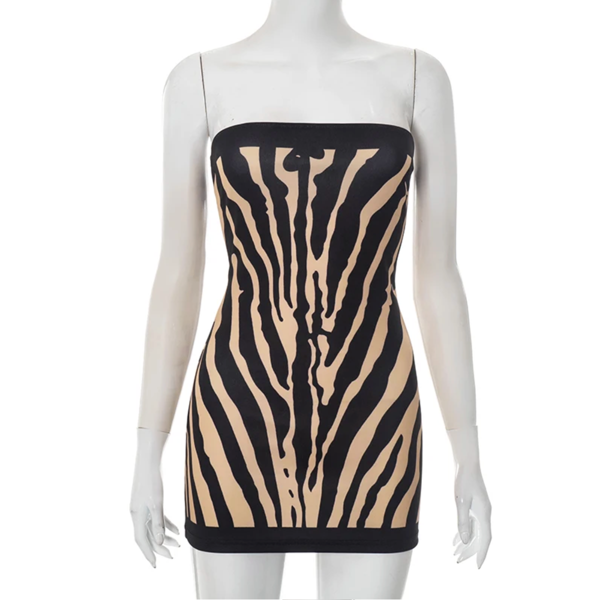 ZEBRA ILLUSION Mini Dress-dress-SAINT CHIC