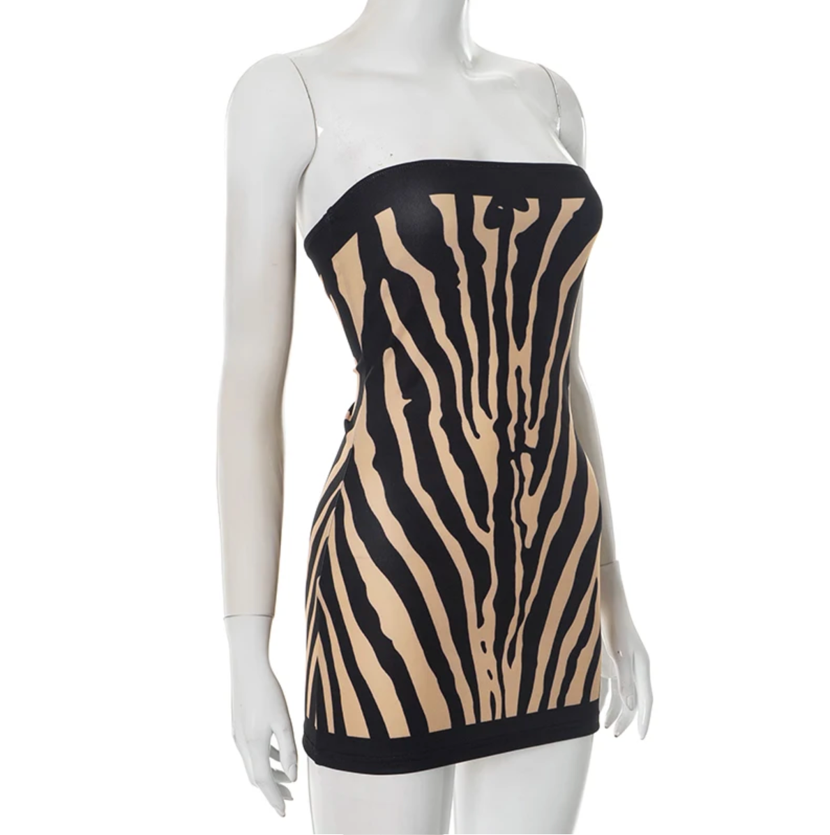 ZEBRA ILLUSION Mini Dress-dress-SAINT CHIC