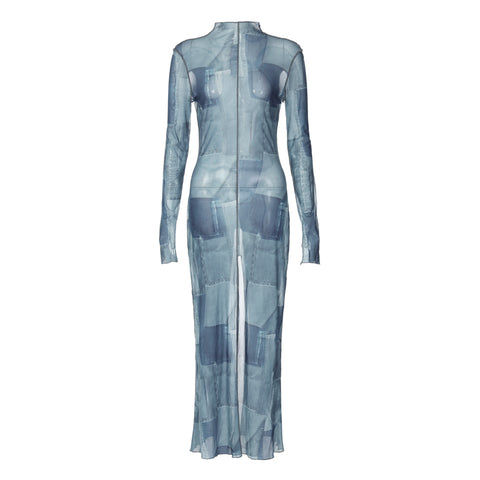 STONEWASH Bodycon Dress - SAINT CHIC