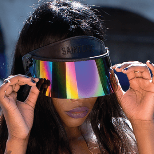 BLACK PAPARAZZI VISOR® 2.0 – Original Rainbow Lens UV Sun Shield with UPF 50+-Hats-SAINT CHIC Imagen principal del producto