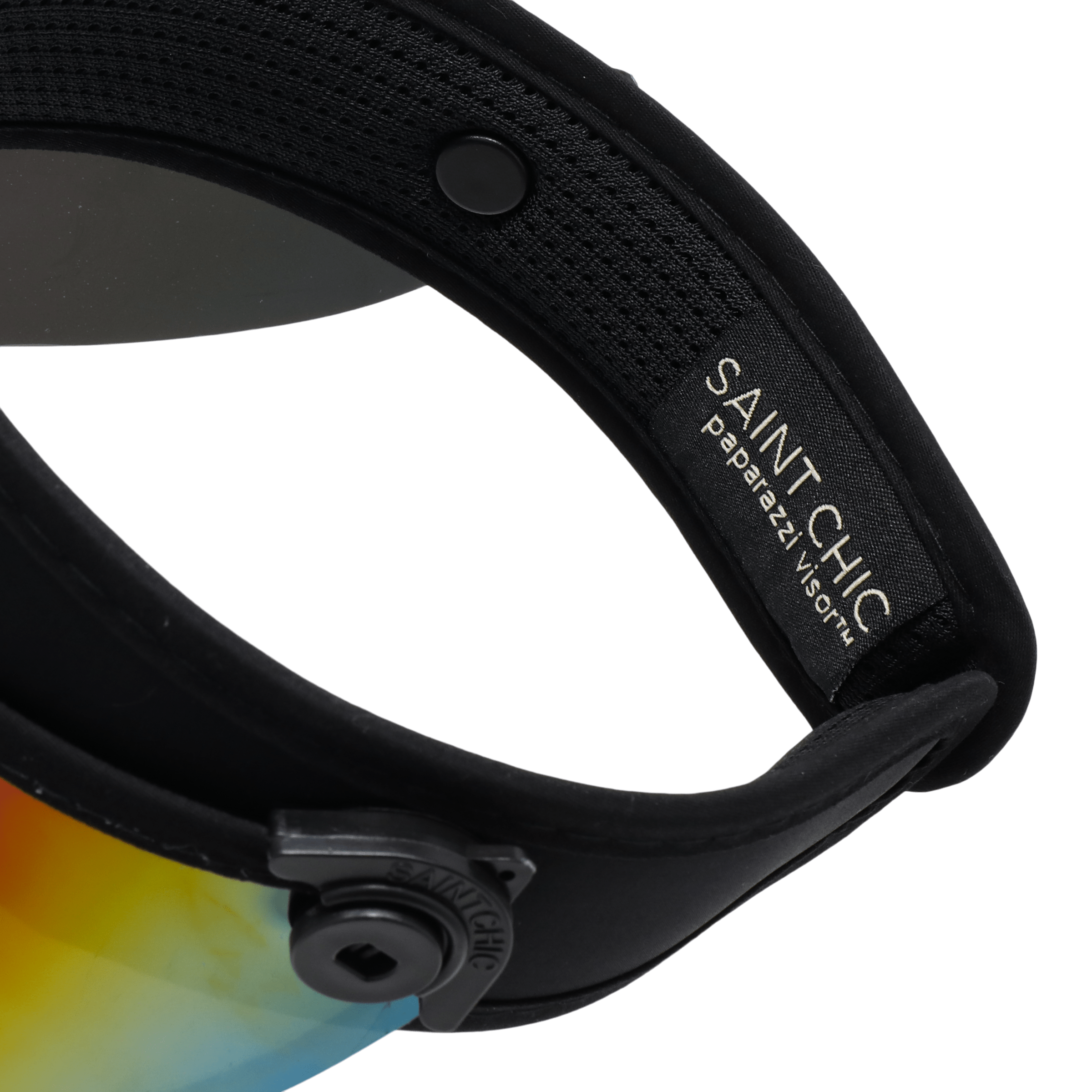 BLACK PAPARAZZI VISOR® 2.0 – Original Rainbow Lens UV Sun Shield with UPF 50+-Hats-SAINT CHIC