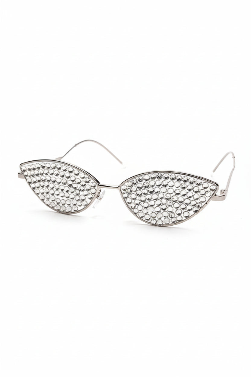CAT-EYE Rhinestone Sun Glasses-Sunglasses-SAINT CHIC Image principale du produit