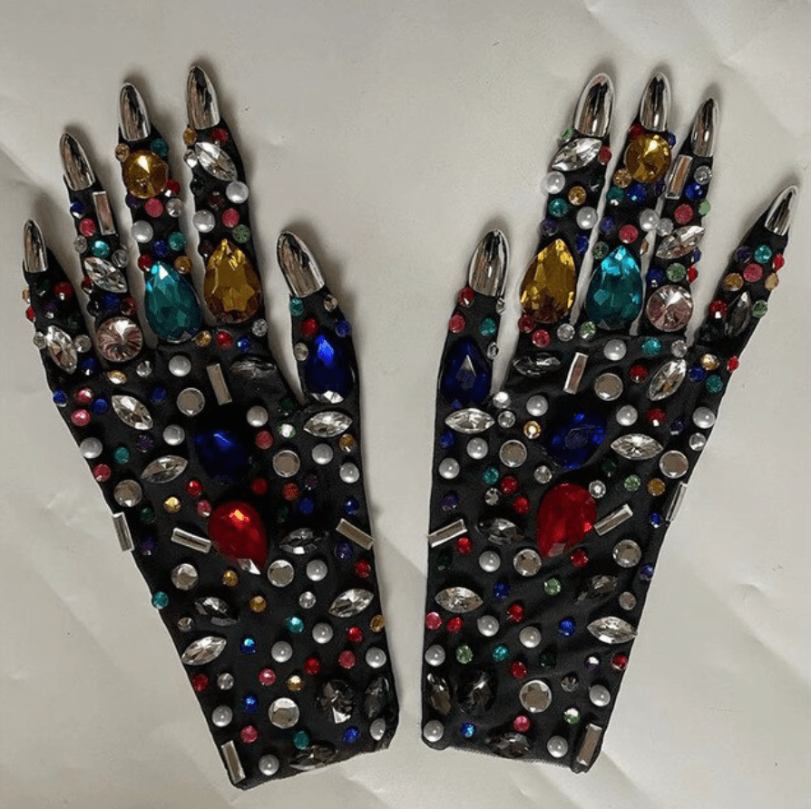 DISCO Rhinestone Gloves Secondary image