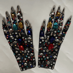 DISCO Rhinestone Gloves-Gloves-SAINT CHIC
