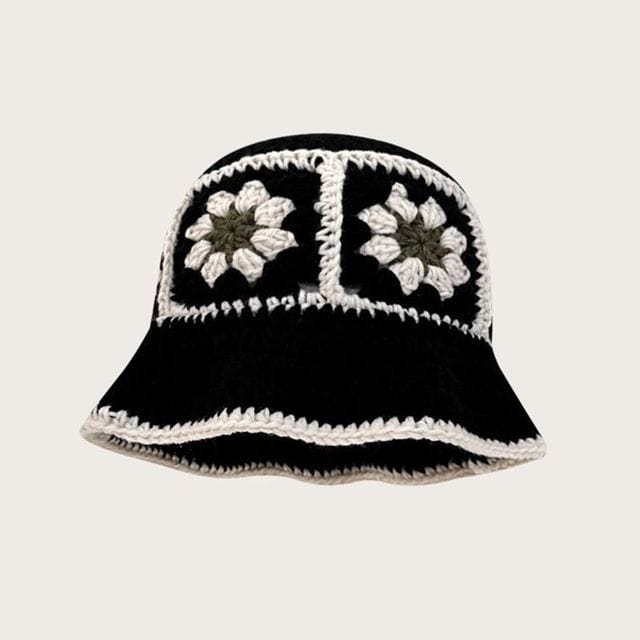 SAINT CHIC Hat Black PAIX Crochet Bucket Hat