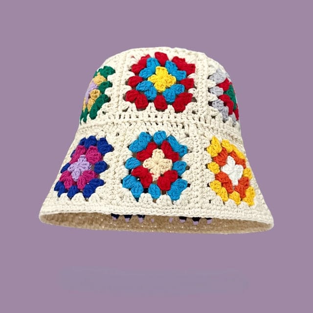 SAINT CHIC Hat Rainbow Patch PAIX Crochet Bucket Hat