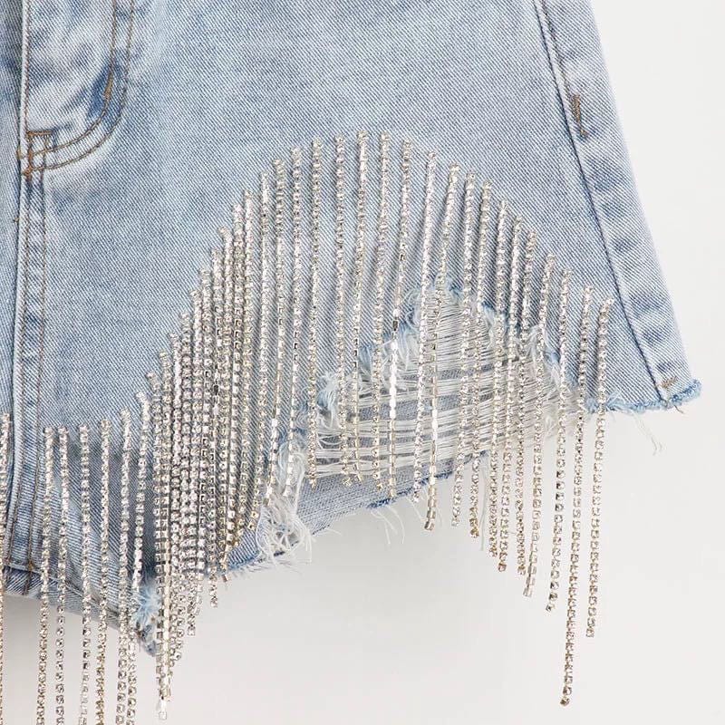 SAINT CHIC Pants SPARKLE Denim Shorts