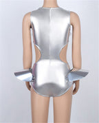 SAINT CHIC Silver / One Size JETTY Costume Bodysuit