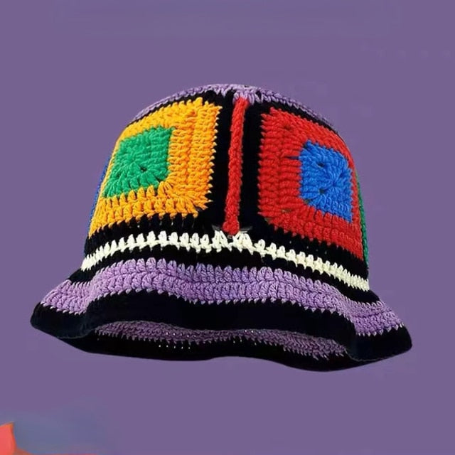 Paix Crochet Bucket Hat, Multicolor